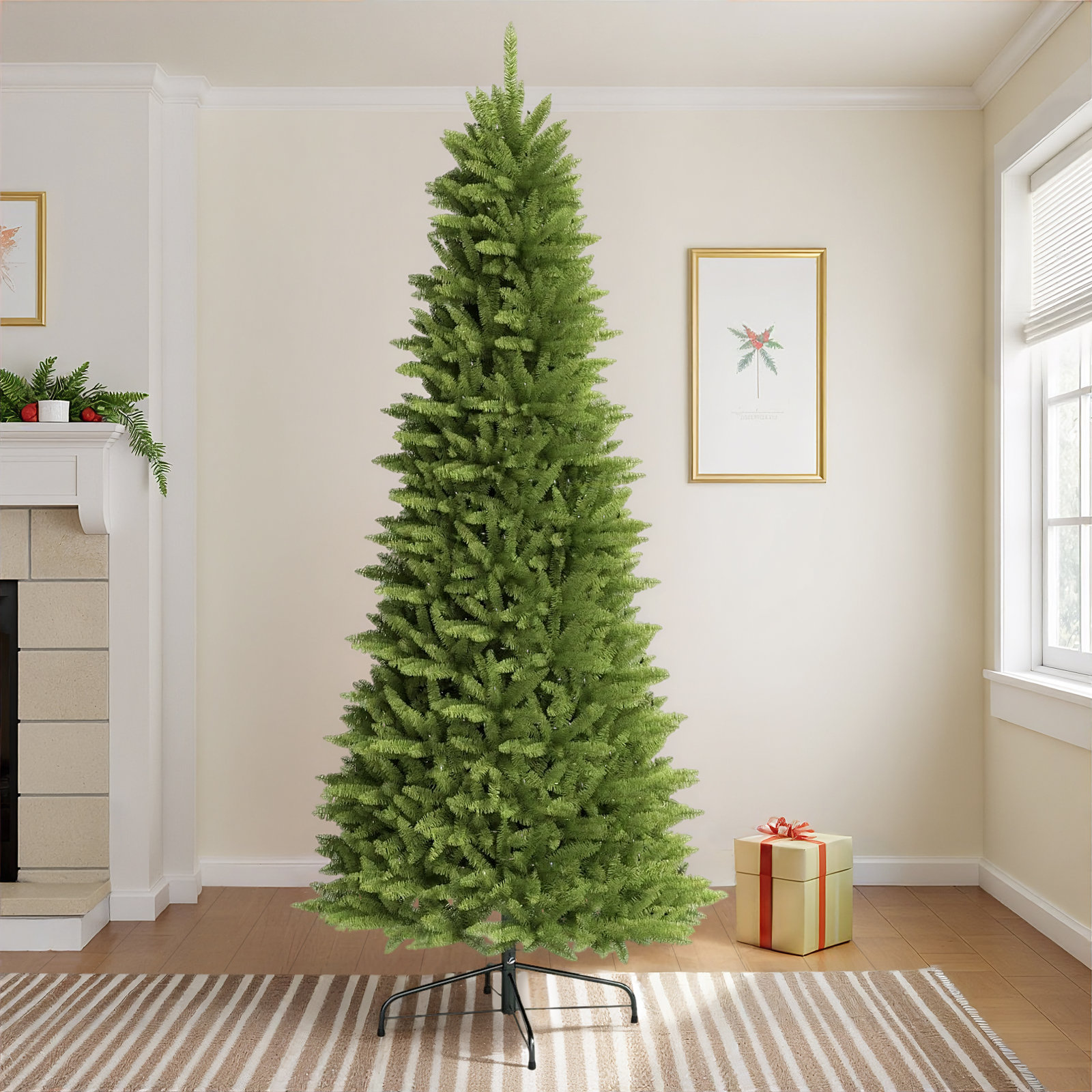 Kadyn Slender Pre-Lit Fir Christmas Tree, 9' H