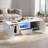 Modern High Glossy Rectangle Coffee Table With 2 Cabinets, One Drawer, 16 Colour Led Lights And An Open Shelf-509078120