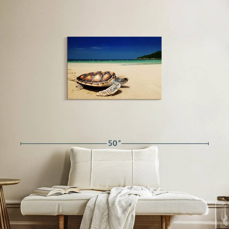 Brampt Turtle On Beach, 20" H x 30" W