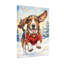 Animaux, chien de Noël dans un chandail rouge avec des clochettes-758215365