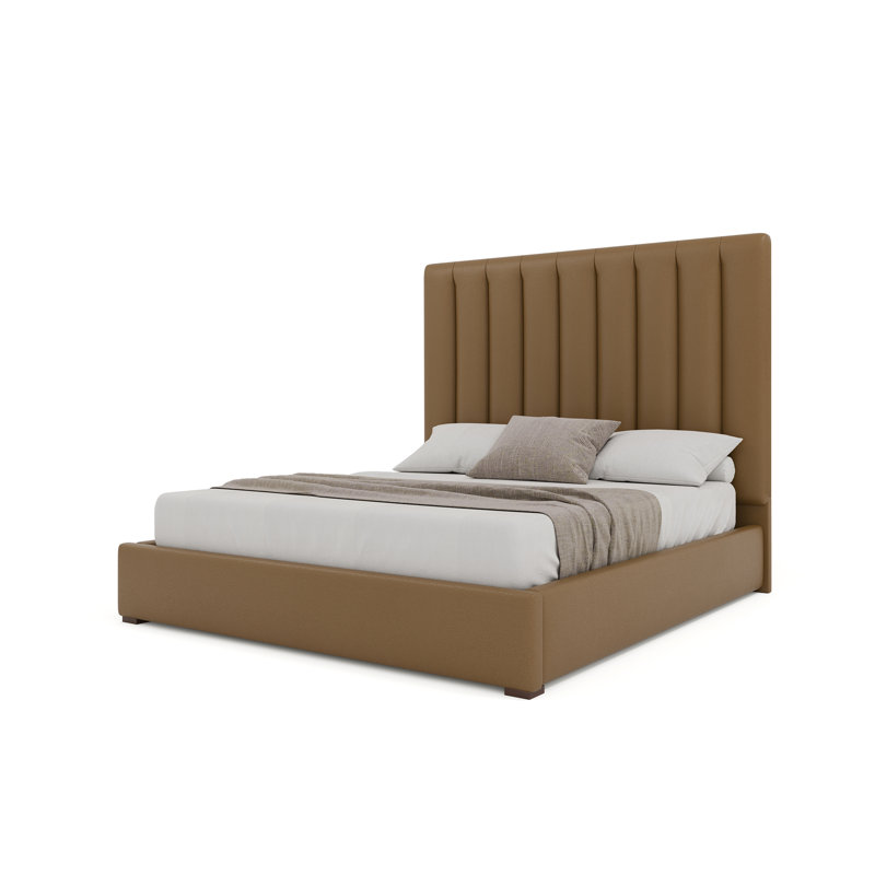 Dezyah Upholstered Standard Bed, Queen, Caramel
