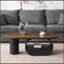 Table basse ovale de luxe avec tiroir de rangement, structure en métal robuste et plateau en panneau de fibres à densité moyenne pour un décor de salon élégant-742584847