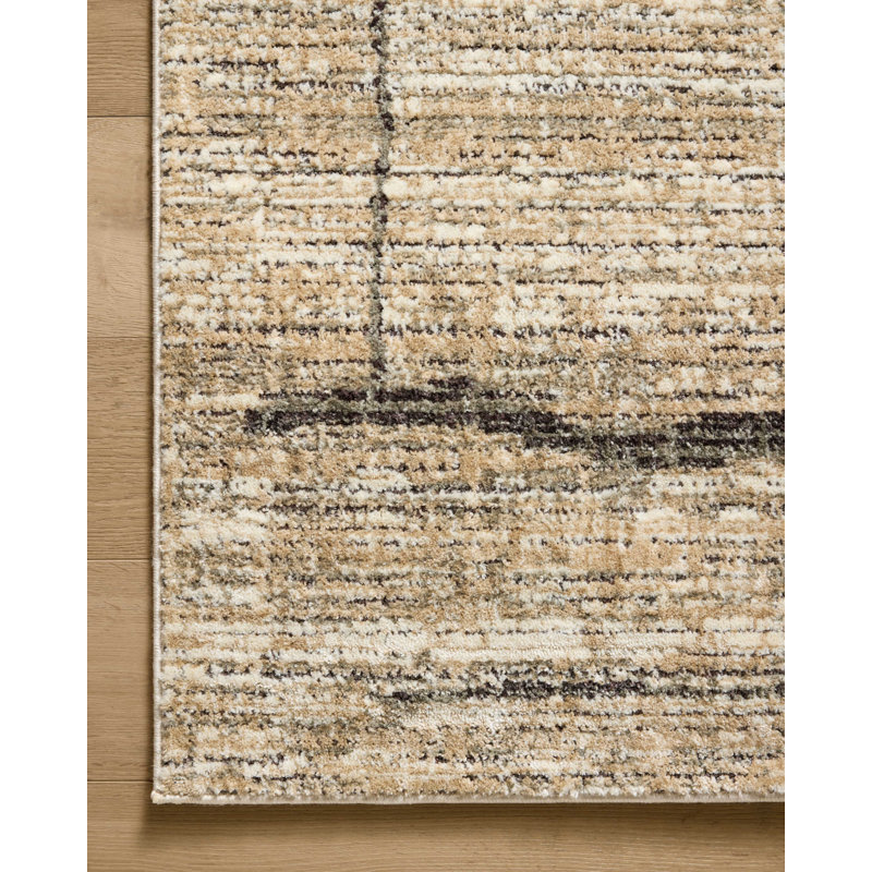 Jeremiah Brent x Loloi Bleecker Natural / Charcoal Area Rug, Rectangle 5'3" x 7'6"