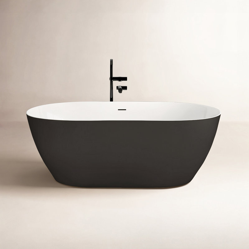 51'' x 28'' Soaking Acrylic Bathtub, Matte Black