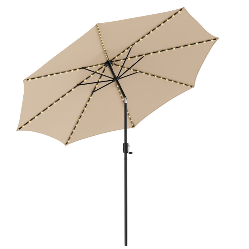 Cayuga 120'' Lighted Market Umbrella, Beige