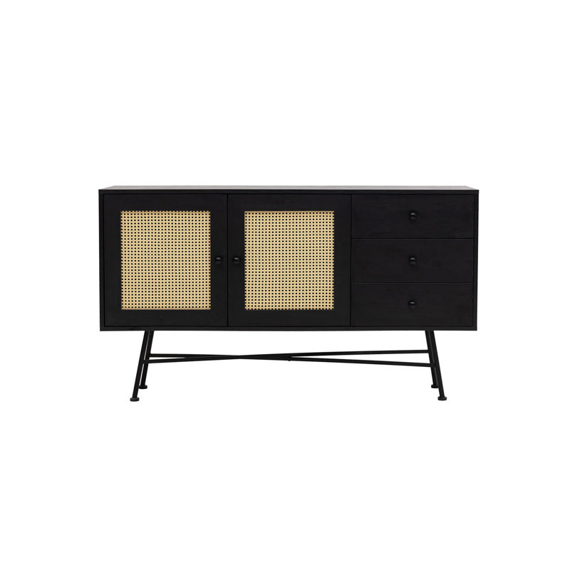 Howard 90cm Console Table, 160cm H x 90cm W x 40cm D, Black