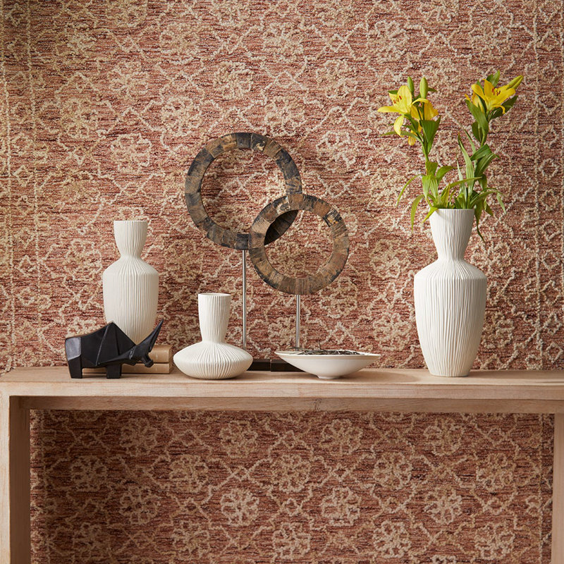Bravo Handmade Ceramic / Porcelain Table Vase, 14.25" H x 6" W x 6" D