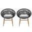 Ensemble de 2 chaises d'extérieur en osier-452419363