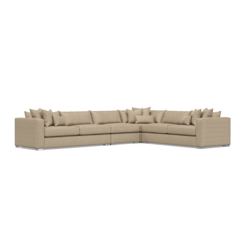 Sectional, Tan Polyester