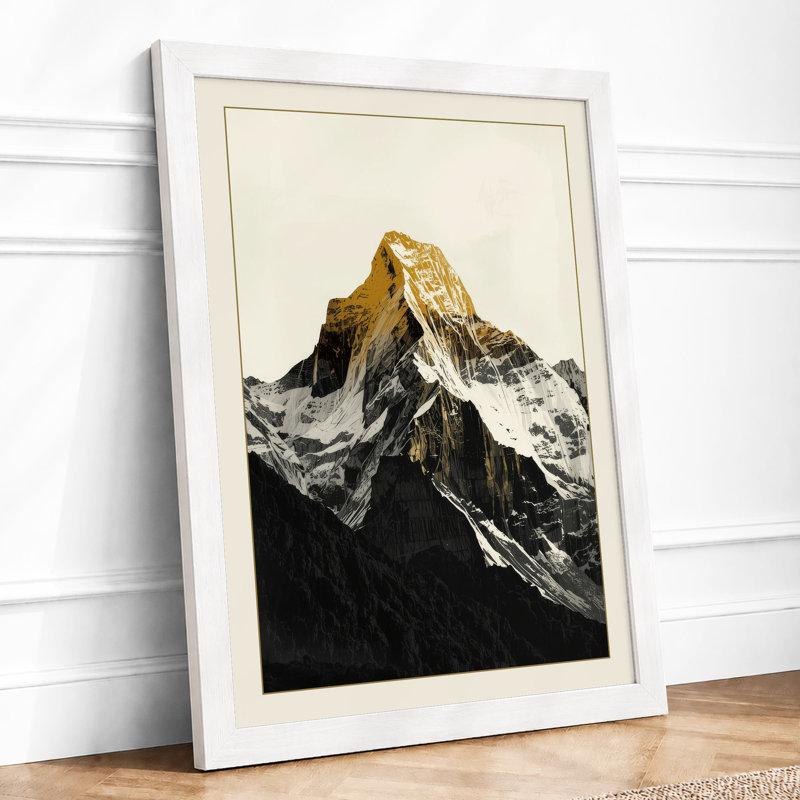 Peak In Golden Light Vintage - Print, A2 - 59.4 x 42.0 cm, White
