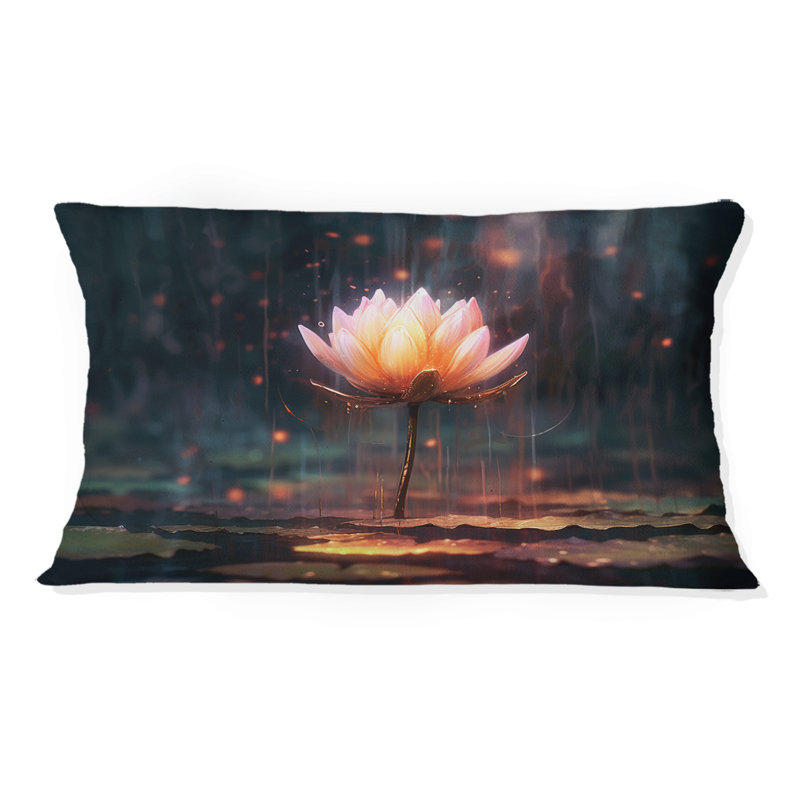 Coussin blanc cinématographique en étang mystique I - Lotus