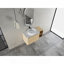 Meuble-lavabo mural 42 po avec lavabo d'art en céramique et 1 tablette de rangement, 2 portes à fermeture douce, contreplaqué-129865228
