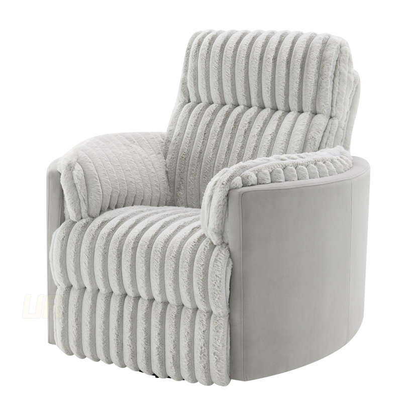 Emee Corduroy Glider Recliner With Swivel, Plush Comfort And Smooth Motion For Modern Living