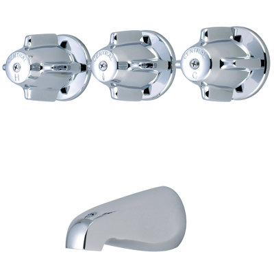 3 Handle Wall Handle Tub Set