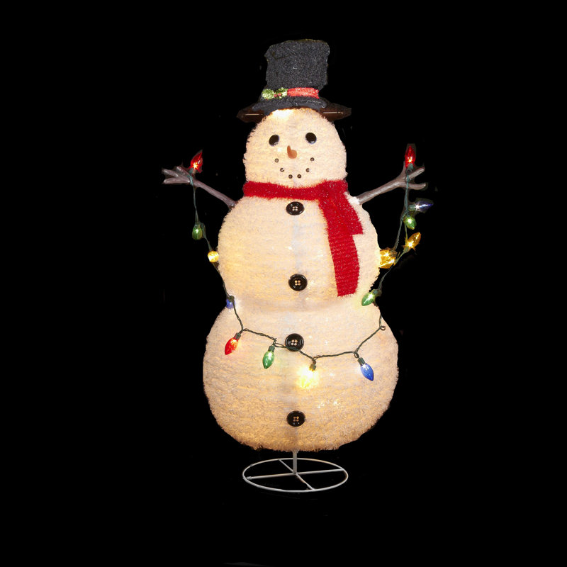 Présentoir illuminé de noël bonhomme de neige