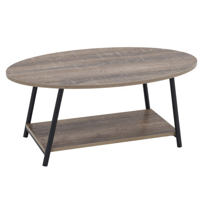 Table basse ovale avec tablette de rangement Jamestown