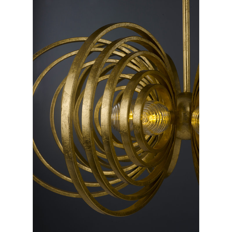 Frequency 7 - Light Glass LED Chandelier, Gold, 9 lights
