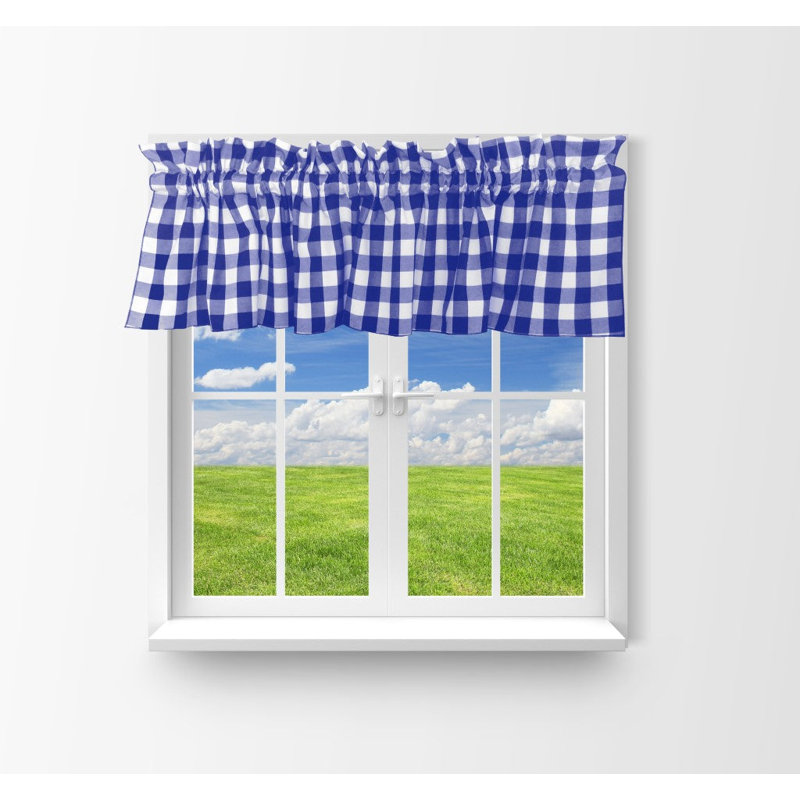 Cantonnière à carreaux Gingham, Bleu royal, L 58 po x L 32 po