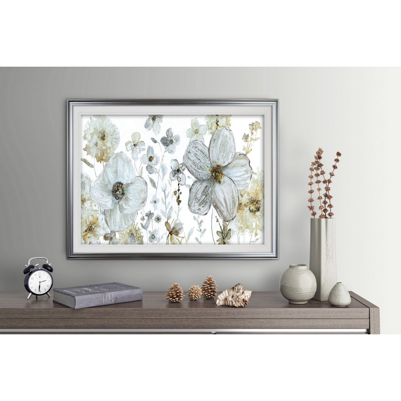 Garden Glitter III - reproduction de cadre photo, Argent, H 30 po x l 40 po x P 1,5 po