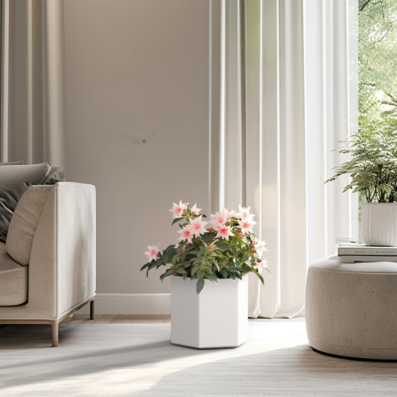 Evelita Handmade Planter Box, Crisp White