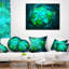 Fractal Smoke Texture - coussin décoratif imprimé abstrait vert-29350455-29350459