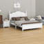Lit plateforme en bois et deux tables de chevet-432368263-432368261