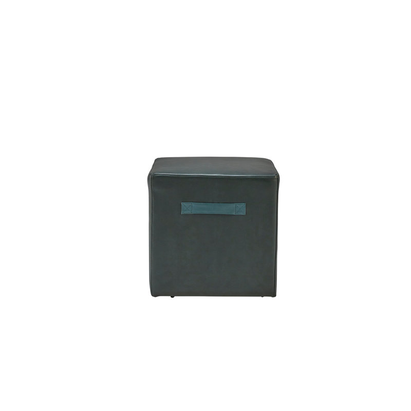Happy Hour Swivel Ottoman in Athena Evergreen w/ Athena Peacock handles, Athena Evergreen