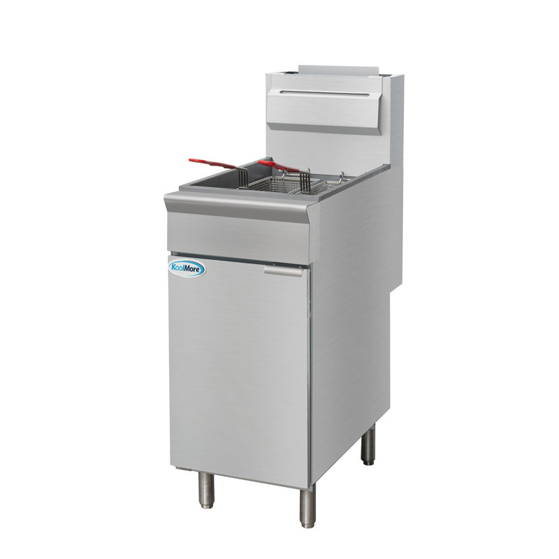  Friteuse commerciale au sol au gaz naturel liquide de 50 lb avec 120 000 BTU en acier inoxydable, homologuée ETL, 50 lb