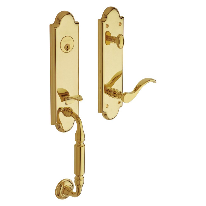 Manchester Single Cylinder Entrance Handleset, Lifetime Polished Brass, Right