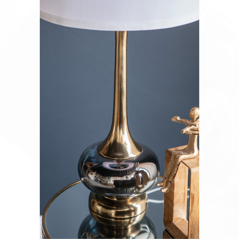 D15x29" Table Lamp With Glass Drum