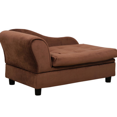 Comfy Pet Bed For Small Puppies, Hidden Storage, 3" Foam Cushion, Soft, Brown Dog With Secret Compartment, Soft And Bed,