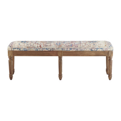 55.5 In. Multi-Color Upholstered Accent Bench With Solid Wood Frame