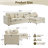 2-Piece Living Room Set Modern L Shape Sofa Set-595026965