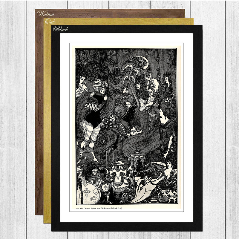 Aubrey Beardsley - Single Picture Frame Print, Black