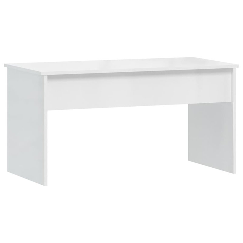 Lesath Manufactured Wood Yes Frame Single Coffee Table with Storage, 20.7" H x 40.2" L x 19.9" W, High Gloss White