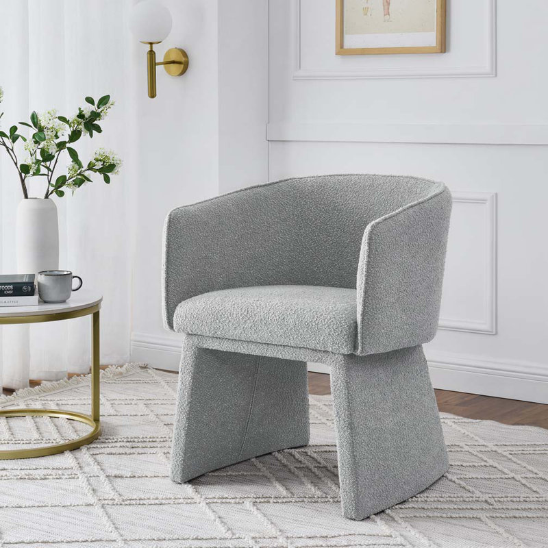 Fauteuil d'appoint rembourré Tallu, Tissu gris