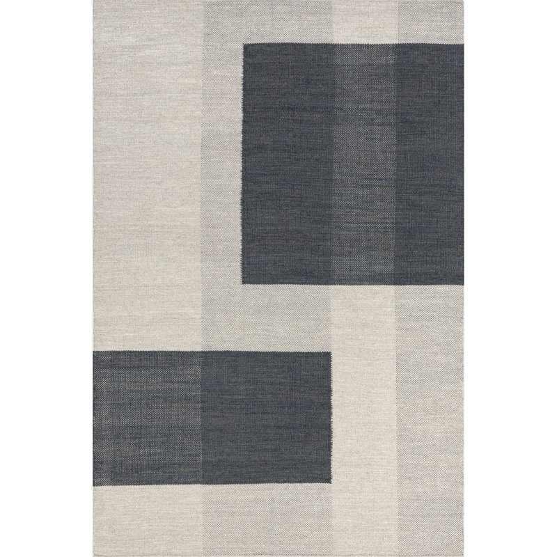 Blue Jay Colorblocked Wool Area Rug, Rectangle 5' x 8'