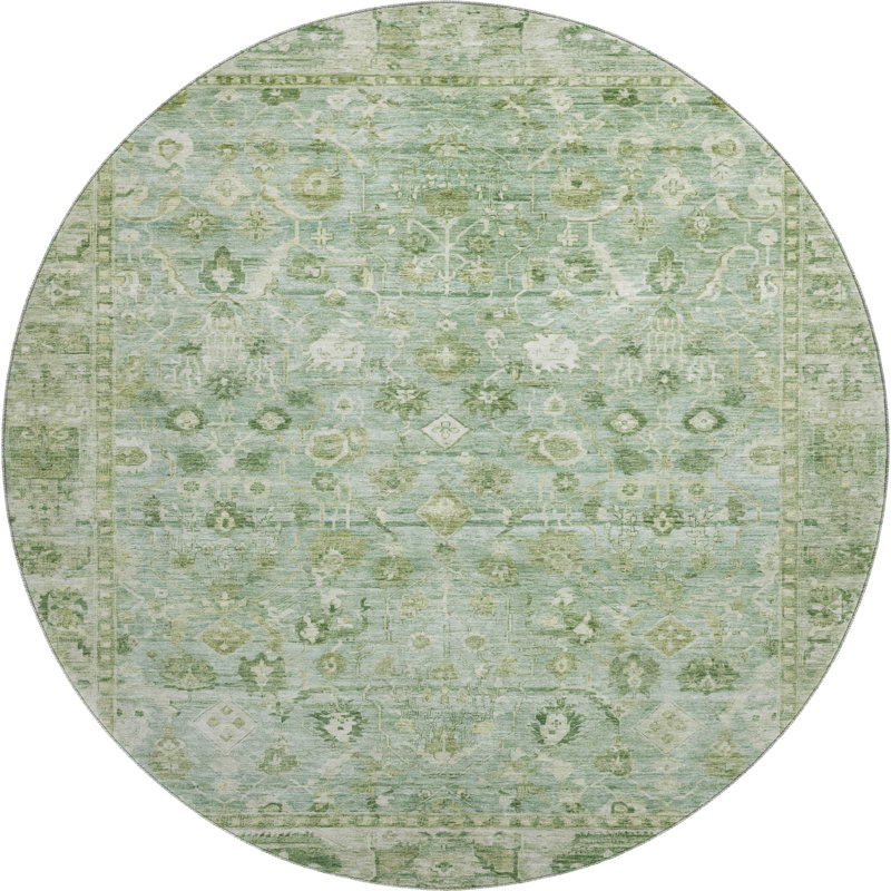 Premium Machine Washable Maag AMF1772 Global Rug, Round 8'