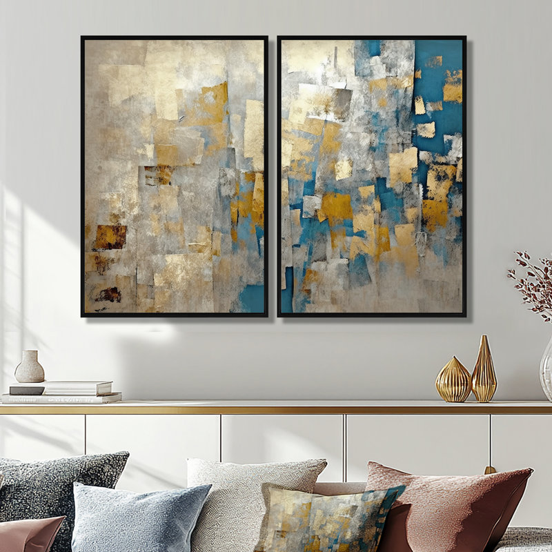 Southern Sunrise Abstract Expressionism VI - Collages de grandes impressions sur toile surdimensionnées, Noir