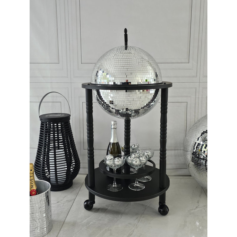 Metal Globe Bar, Black/Silver 