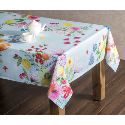 Floral 100% Cotton Square Tablecloth
