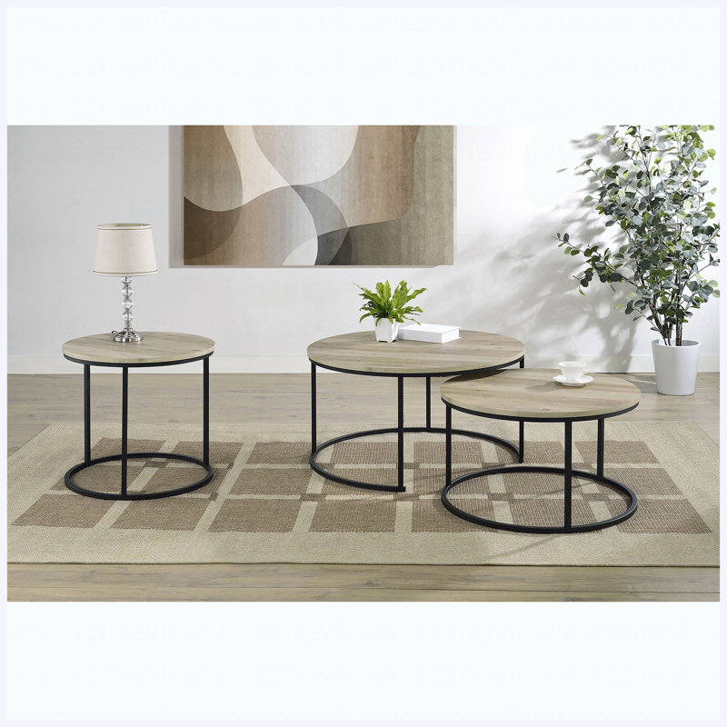 Ensemble de tables basses gigognes 2 pièces Rustic