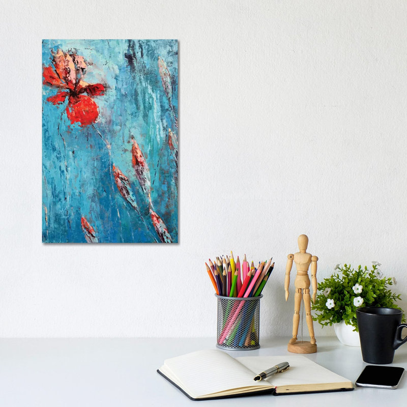 Red Iris I 1 Piece Wrapped Canvas Wall Art, 20.32 cm H x 30.48 cm W