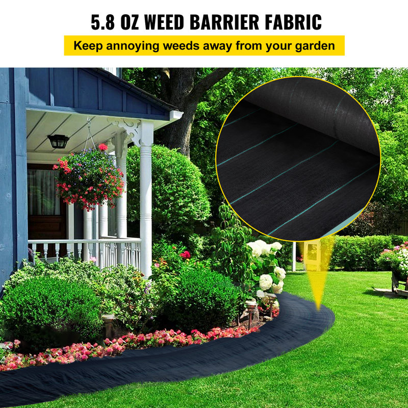 Heavy Duty Black Polypropylene 4' x 300' Weed Barrier Fabric