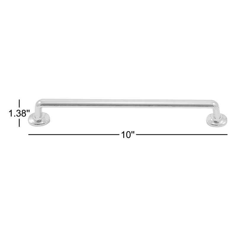 Poignée barre 6 1/2 po Center to Center, Chrome poli, 9"