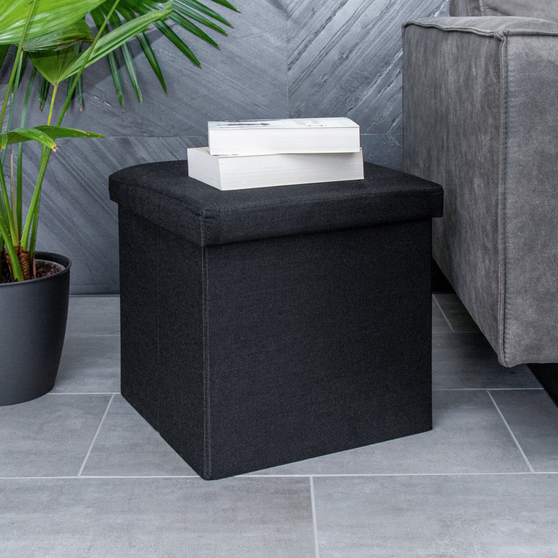Ronta Ottoman, Black, 30" H x 30" W x 30" D