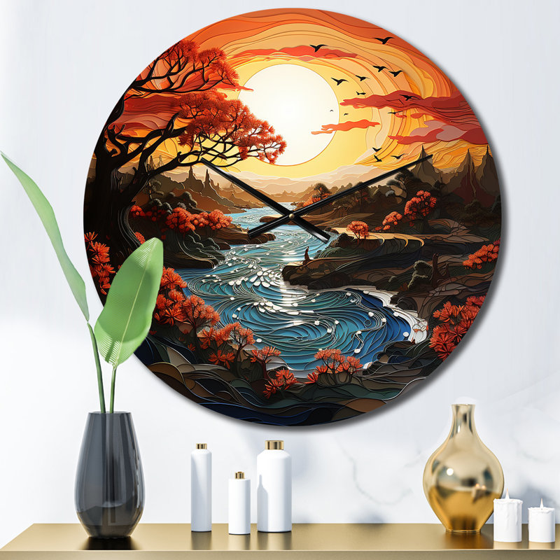 Horloge murale Corenzo - Paysages, Moyenne