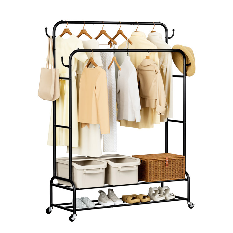 Clothes Rail 110cm Rolling Clothing Rack