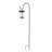 Set of 2 Brown and White Solar-Powered Hanging Lanterns with Shepherd Hooks