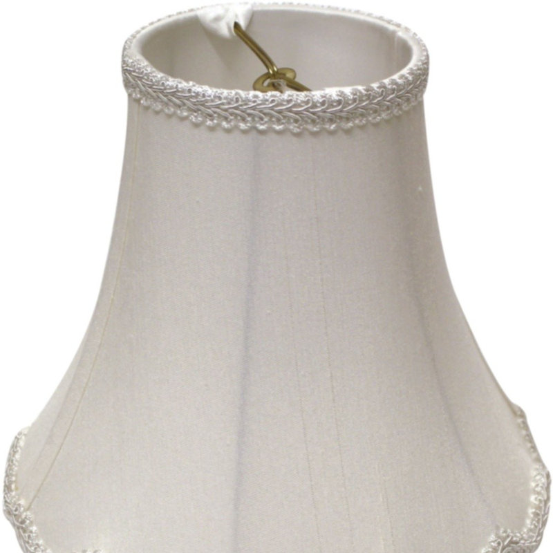 Abat-jour 16 po Cloche festonnée Monay Shantung, Blanc